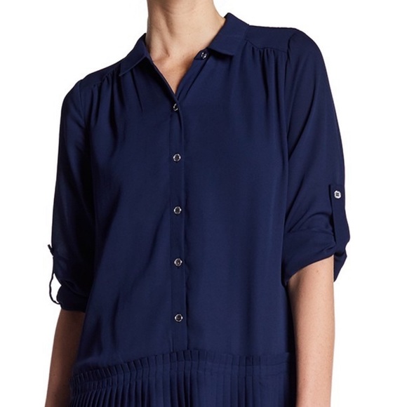 DR2 Daniel Rainn Shirt Dress Blue Medium - Picture 3 of 6